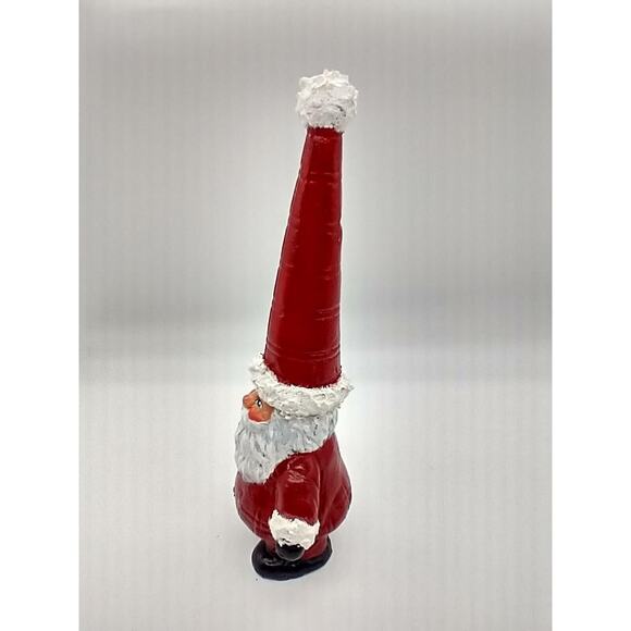 Classic Santa Gnomes Resin Figurine 6" Tall Red Pointy Hat - Picture 4 of 8